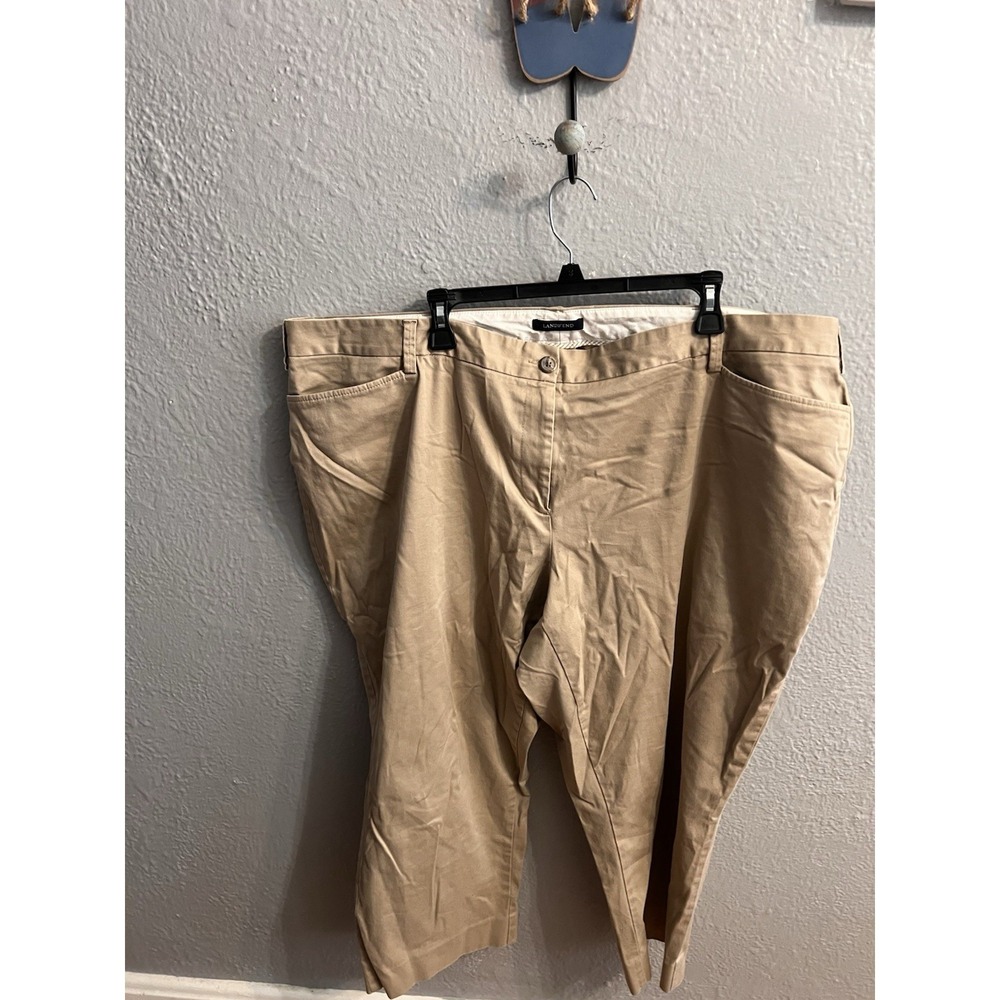 Lands End  Women Capri Pants Plus Size 24W Tan Fit 2